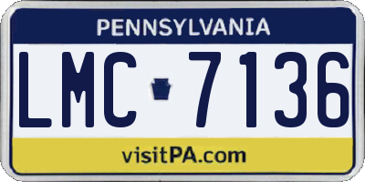 PA license plate LMC7136