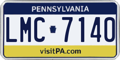 PA license plate LMC7140
