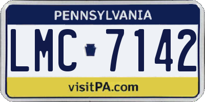 PA license plate LMC7142