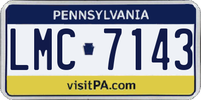 PA license plate LMC7143