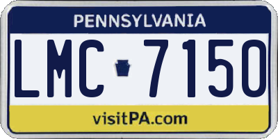 PA license plate LMC7150