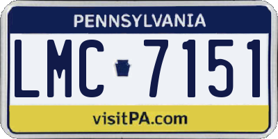 PA license plate LMC7151
