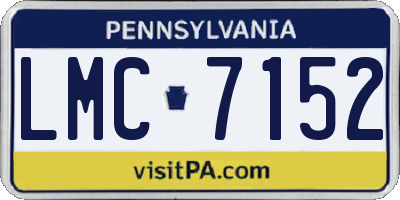 PA license plate LMC7152