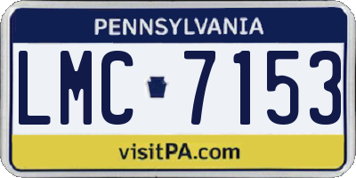 PA license plate LMC7153