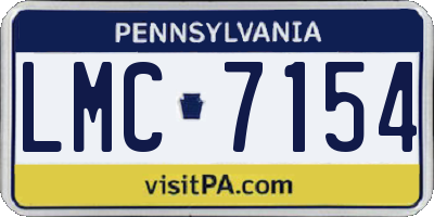 PA license plate LMC7154