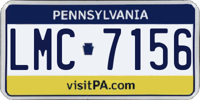 PA license plate LMC7156
