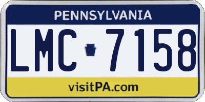 PA license plate LMC7158