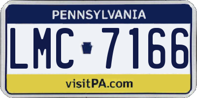 PA license plate LMC7166