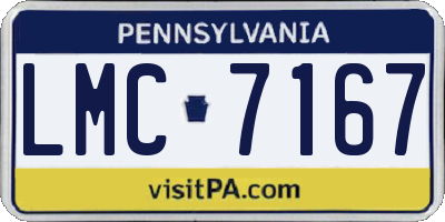 PA license plate LMC7167