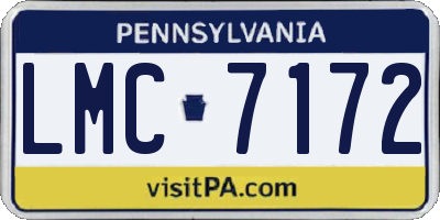 PA license plate LMC7172