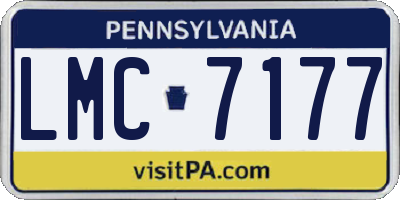 PA license plate LMC7177
