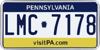 PA license plate LMC7178