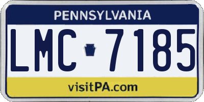 PA license plate LMC7185