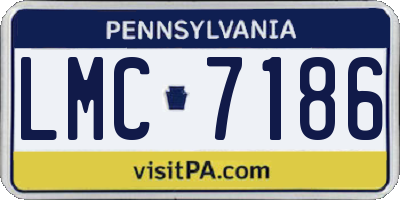 PA license plate LMC7186