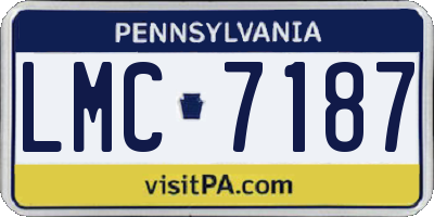 PA license plate LMC7187