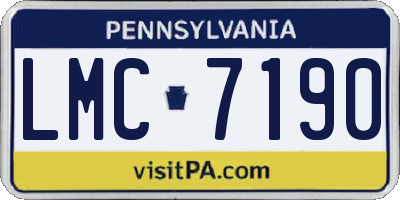PA license plate LMC7190