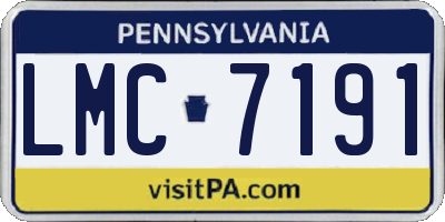 PA license plate LMC7191