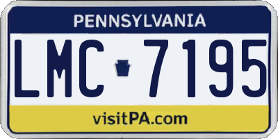 PA license plate LMC7195