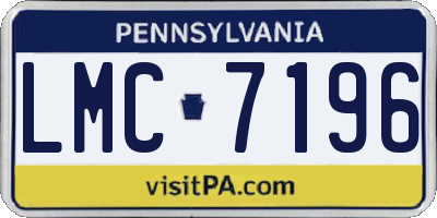 PA license plate LMC7196