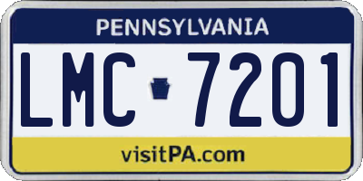 PA license plate LMC7201