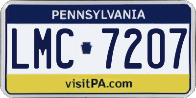 PA license plate LMC7207