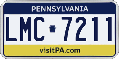 PA license plate LMC7211