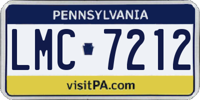 PA license plate LMC7212