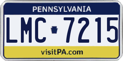 PA license plate LMC7215