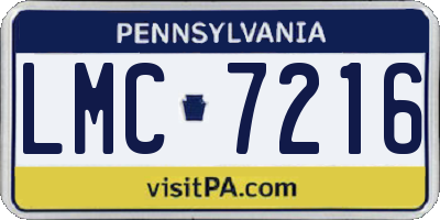 PA license plate LMC7216