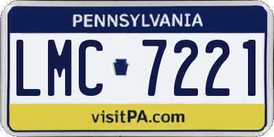 PA license plate LMC7221