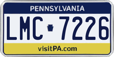PA license plate LMC7226