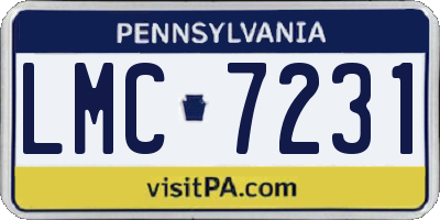 PA license plate LMC7231