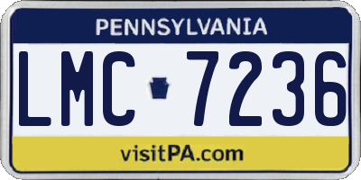 PA license plate LMC7236