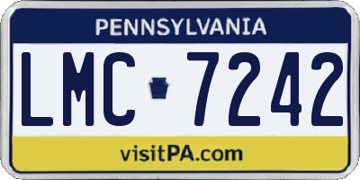 PA license plate LMC7242