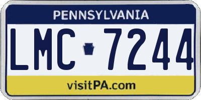 PA license plate LMC7244