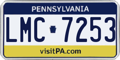 PA license plate LMC7253