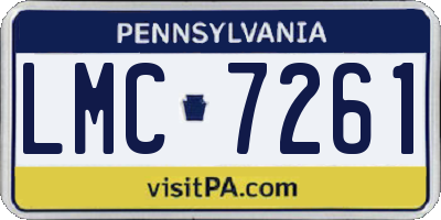 PA license plate LMC7261