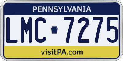 PA license plate LMC7275