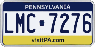 PA license plate LMC7276