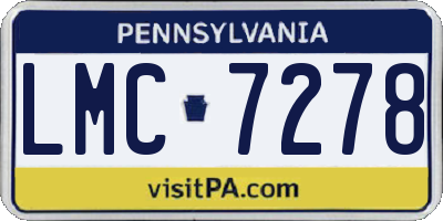PA license plate LMC7278