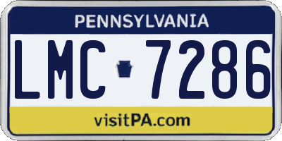 PA license plate LMC7286
