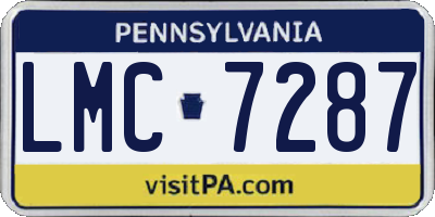 PA license plate LMC7287