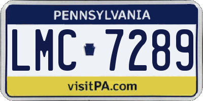 PA license plate LMC7289