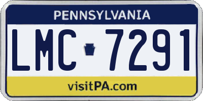 PA license plate LMC7291