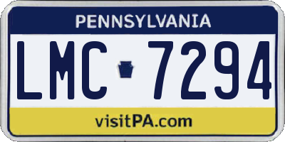 PA license plate LMC7294