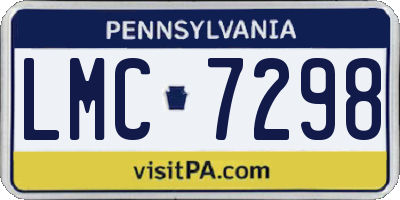PA license plate LMC7298