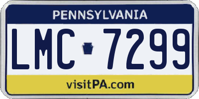 PA license plate LMC7299