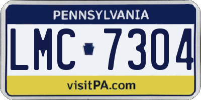 PA license plate LMC7304