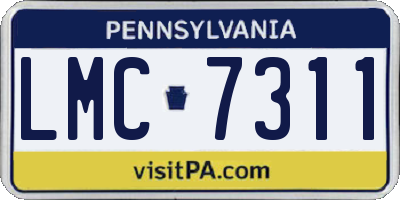 PA license plate LMC7311