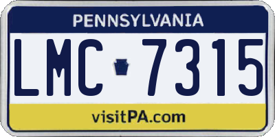 PA license plate LMC7315